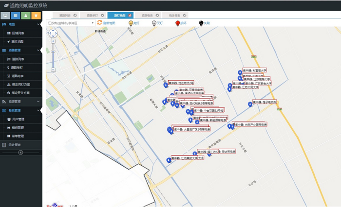 燦陽公司為蘇北某工業區100多棟樓宇亮化安裝集中控制器。(圖1)